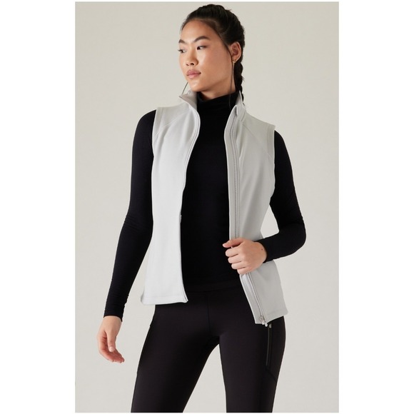 Athleta Jackets & Blazers - Athleta Women's Stratus Gray Altitude Polartec Fleece Vest Full Zip Size S